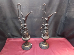 A Pair Antique French  Ewers. W.14 H.52 Cm.