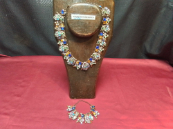 Very Rich Multi-Stones Italian Necklace + Bracelet (STAND NOT INCLUDED)   