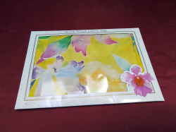 Singapore BATIK Silk Scarf, Orchid Design, 85x85cm (unused) 