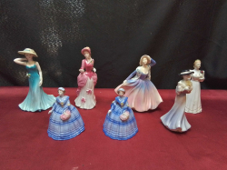 7 Lovely Small Coalports Figures.