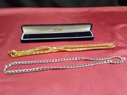 2 High quality gold plated  and silver plated chains .