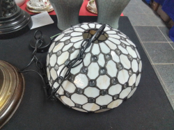 A Nice Hanging  Tiffany Glass Shade, W. 28 H.17 Cm.
