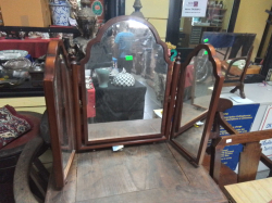 A Nice Triple Glass Tall Mirror. W.84 H.59 Cm.