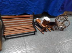4 Pieces of dolls Furniture including Rocking Horses.