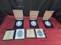 3 Wedgwood Plaques in original boxes.13x19 Cm.