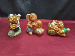 3 Unusual Pendelfin Figure including  Baseball Pitcher.