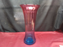 Murano style vintage pink & blue vase. ( 35cm x 17cm)