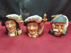 3 Small Royal Doulton  Character Jugs 