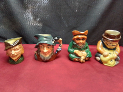 2 Small Royal Doulton Character Jugs of Robin Hood and Rip Van Winkle