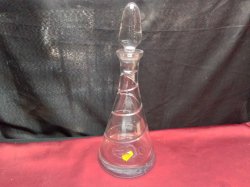 An Unusual Spiral Cut Decanter in Good Quality Glass. H.35 Cm.