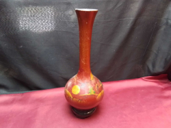 A Chinese lacquer Bottle Vase. W.13 H.33 Cm.