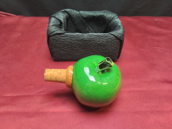 A Lovely Green Apple Wine Stopper Handmade Ceramic.