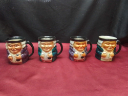 4 Old Staffordshire Toby Jugs. H.10 Cm.