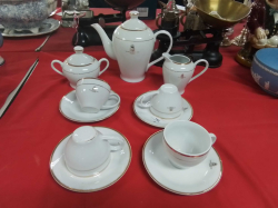 A British Government Coffee set of 4 Cups 8 Saucers Coffee Pot Cream and Sugar Dated 2003 (11 Pieces)