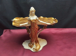 An Unusual Veronese Art Noveau Figure. (A/F to right hand).W.25 H.23 Cm.