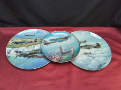 2 Large Coalport Battle of Britain Limited Edition Plates W.26 Cm. and 1 Similar Small Plate. W.21 Cm.