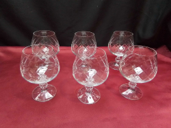A Nice Set of 6 Cut Crystal Brandy Glasses.