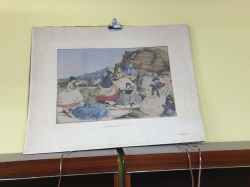 An interesting large 19th century  Victorian 1865 hand coloured picture fossil connecting in  Devon England
Beautiful picture