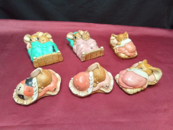 6 Sleeping Pendelfin Figures 