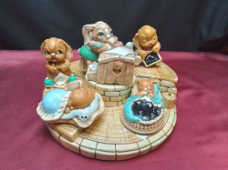 5 Lovely Pendelfin on Stand.