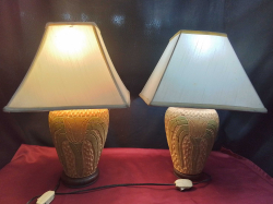 A Nice Pair of Lamps. W.31 H.49 Cm.