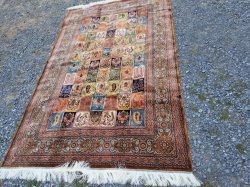 Persian Man Made Carpets Silk oN Silk Lovely &  Beautiful Qum Tree Of Life  Design.147x228 Cm.