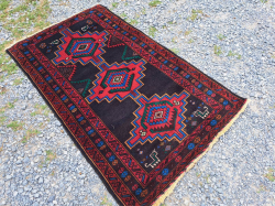 Persian Lovely Balauch Tribble Carpet.84x145 Cm.