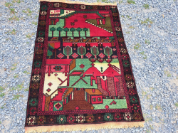 Persian Lovely Balauch Tribble Carpet.90x130 Cm.