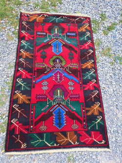 Persian Lovely Balauch Tribble Carpet.80x137Cm.