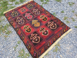 Persian Lovely Balauch Tribble Carpet. 94x140Cm.