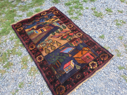 Persian Lovely Balauch carpet. 90x145 Cm.