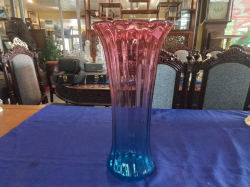 Murano style vintage pink & blue vase. ( 35cm x 17cm)
