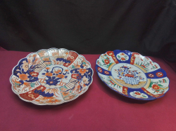 2 Large Japanese Imari Chargons. W.31 Cm.