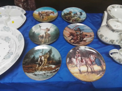6 Nice Collection Plates of American Indian. W.21 Cm.