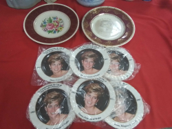 2 Nice Calret Plates W.26 Cm.and 6 Princess Diana Plates W.16 Cm.