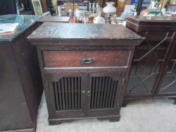 An Old Single Drawer Food Safe. W.85 D.54 H.100 Cm.