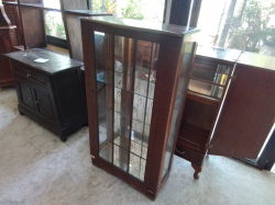 A Mid Century Glass Display Cabinet. D.30 W.66 H.120 Cm.