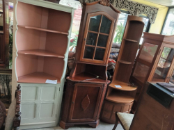 A Mid Century Glazed Top Corner Display Cabinet with light. D.43 W.73 H.206 Cm. 