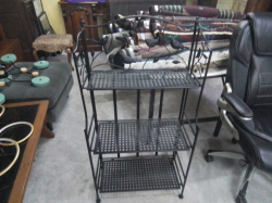 A Lovely Bird Decorated Metal Shelf. D.30 W.60 H.105 Cm.