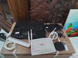 4 Items of Computer ( Computer fan, Apple TV& remote, TP Link Internet Modem and 3BB Internet modem)