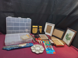 A box of odds and ends, mixed items. 