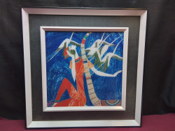 'GUSTAV KLIMT' Glass Painting 47x47 Cm.