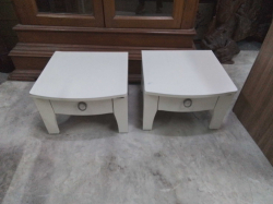A  Pair of Koncept Low small bedside table with Drawer. W.45 D.44 H.30 Cm.
