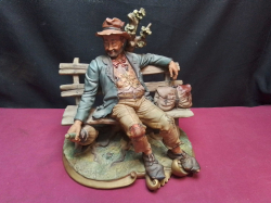 A Large Capodimonte  Figure of A Tramp (A/F minor) W.23 D.18 H.10 Cm.