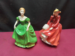 1 Coalport of Ladies of Fashion Figure. (Slight Crack) and 1 Royal Doulton Figure of Louise. H.20 Cm.