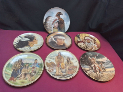 7 Collecter Plates of American  Indian. W.21 Cm.