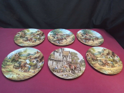 6 Collector Plates of Country Cottages. W.21 Cm.