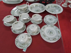 A Royal Doulton Part Dinner Set including 6 Double Handled Soup Dishes and Saucer. 29 pieces.