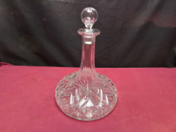 A Good Quality Cut Crystal  Ships Decanter. H.30 W.21 Cm.
