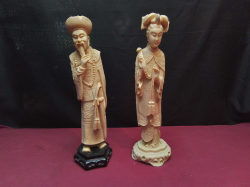 2 Antique Chinese King& Queen Figures.H.32 Cm.